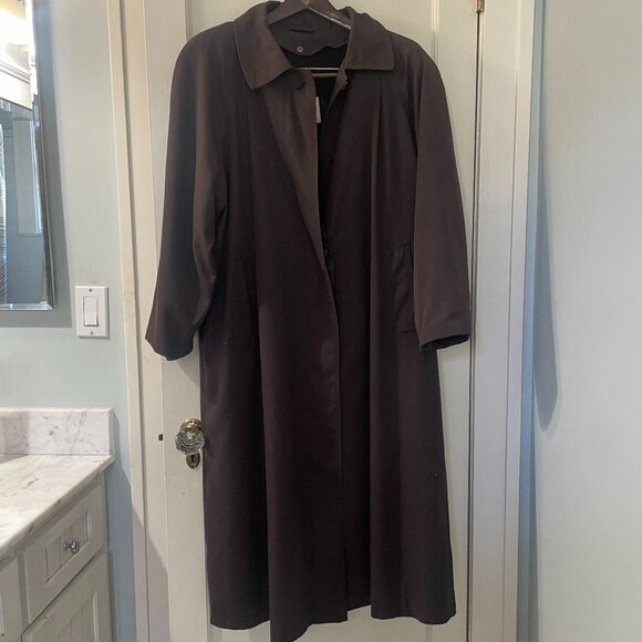 Vintage American Bazaar Women's Brown Trench Coat 12p Removable Lining - Picture 2 of 13